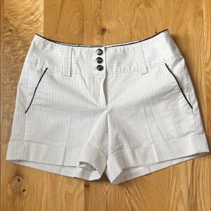 White House Black Market White/Black Pinstripe Tailored Shorts